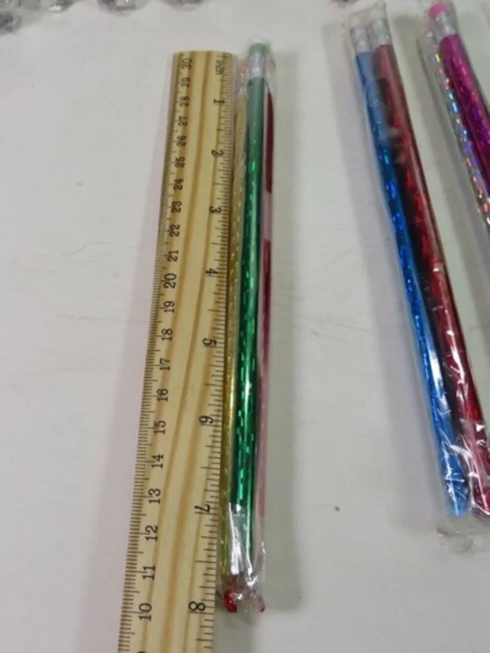 Bulk 84 Christmas Winter Holographic Pencils New Unsharpened Party Favors 3-Pack